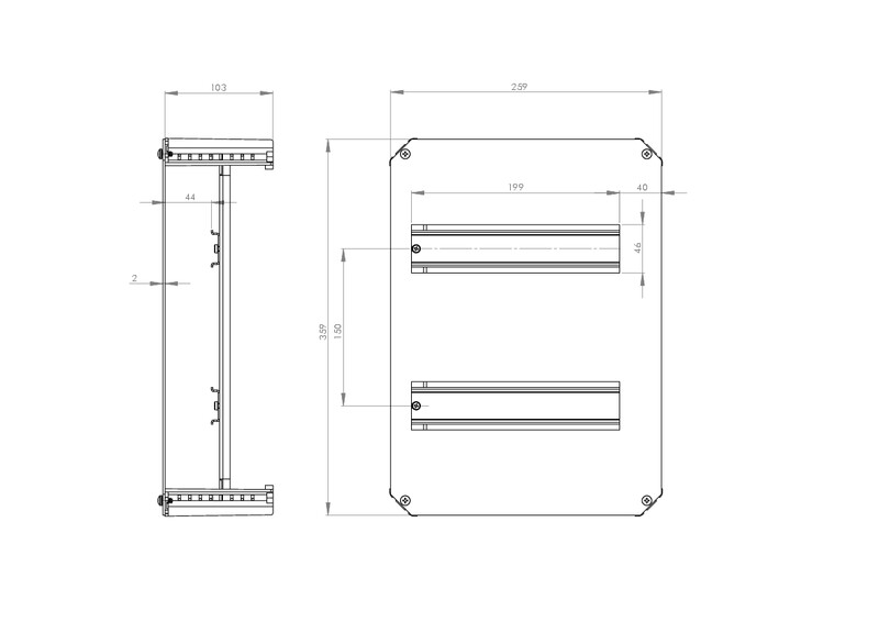 fibox Din-kiskokehys fibox drs arca 403015 2x11 mod