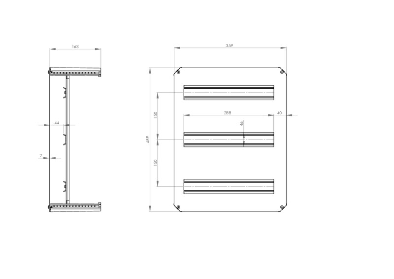 fibox Din-kiskokehys fibox drs arca 504021 3x16 mod