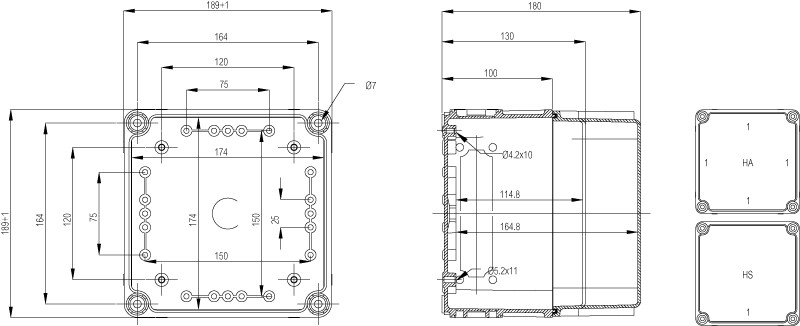 fibox Mounting enclosure pc ekha 130 t set 190x190