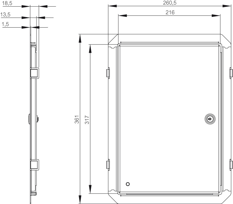 fibox Sisäovipaneeli rst fibox ids arca 4030 400x300x150/210