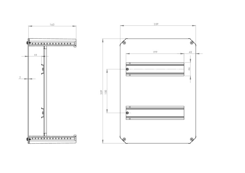 fibox Din-kiskokehys fibox drs arca 403021 2x11 mod