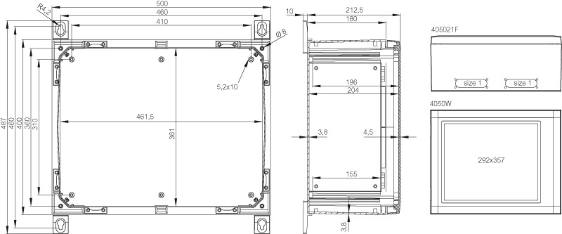 fibox Asennuskotelo pc arca fibox arca 405021 400x500x210