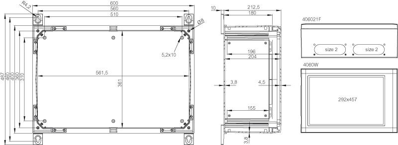 fibox Asennuskotelo pc arca fibox arca 406021 400x600x210