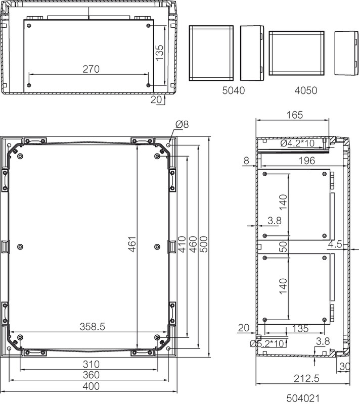 fibox Installations kapsling pc arca 504021s