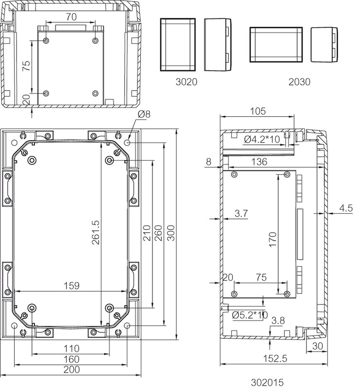 fibox Asennuskotelo pc arca fibox arca 302015w 300x200x150 ikku