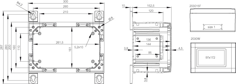 fibox Asennuskotelo pc arca fibox arca 203015w 200x300x150 ikku