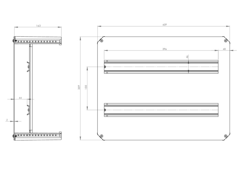 fibox Din-kiskokehys fibox drs arca 405021 2x22 mod