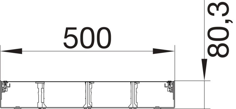 hager Screed-flush trunking base bkg bkgd50080 fe 80x500x2000 zn