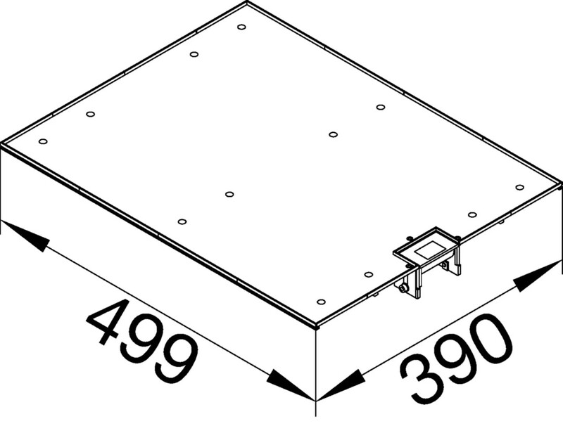 hager Screed-flush trunking lid bkg bkg fe 400x1000mm rec. le zn
