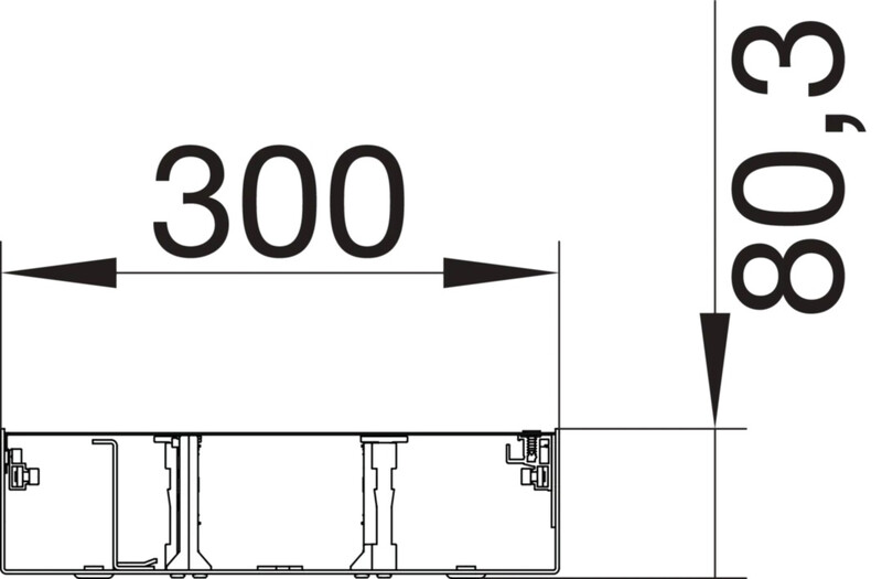 hager Screed-flush trunking base bkb bkbd fe 300x80x2000 zn brshe.