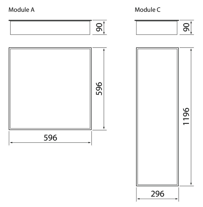 airam Modularmatur module 1200x300 ip54 32w/840 psmp wh