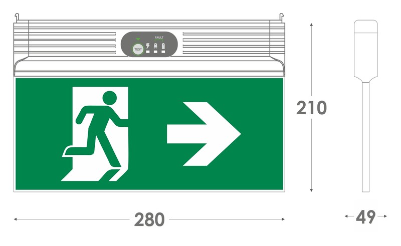 kamic Exit sign luminaire pld-25 eco light