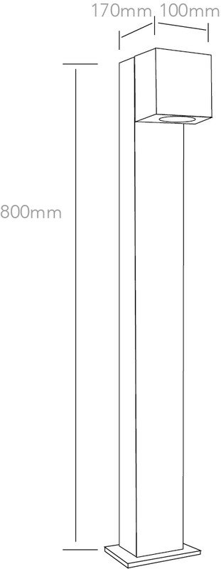 kamic Bollard lum funkis proled pollare square 6w 3000k ant