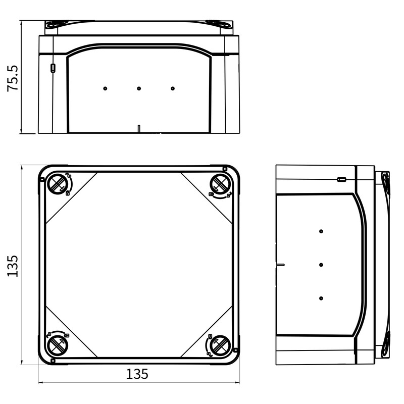 katko connectsafe Asennuskotelo abs kcs 135x135x75 abs ip66