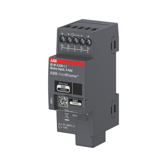 abb smart buildings Tuloyksikkö abb-free home binääritulo 4x10-230v din