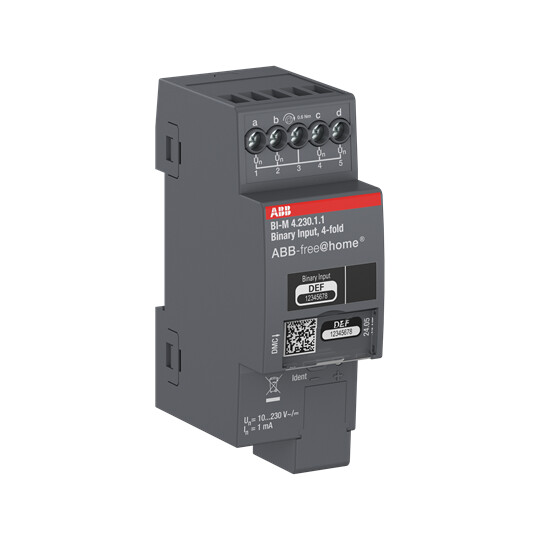 abb smart buildings Tuloyksikkö abb-free home binääritulo 4x10-230v din