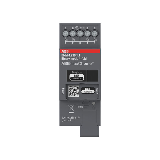 INPUT MODULE ABB-FREE HOME BINÄR INKOMST 4X10-230V DIN