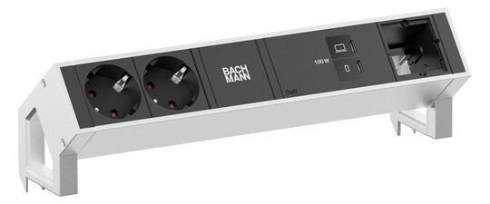 bachmann Uttagspanel desk2 2 x uttag usb c/c 100w cm