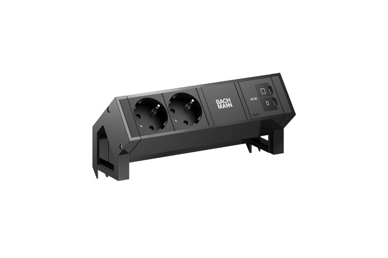 bachmann Pistorasiapaneeli desk2 2 x pr usb c/c 45w musta