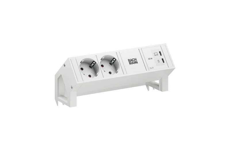 PISTORASIAPANEELI DESK2 2 X PR USB C/C 65W VALKOINEN