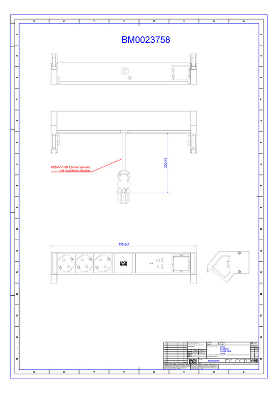 bachmann Socket-outlet panel desk2 3 x s-o usb c/c 100w cm