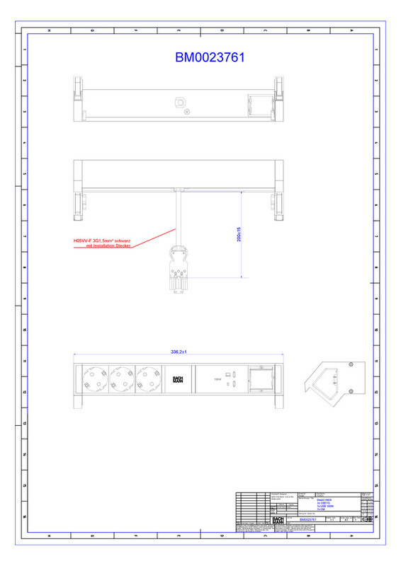 bachmann Socket-outlet panel desk2 3 x s-o usb c/c 100w cm
