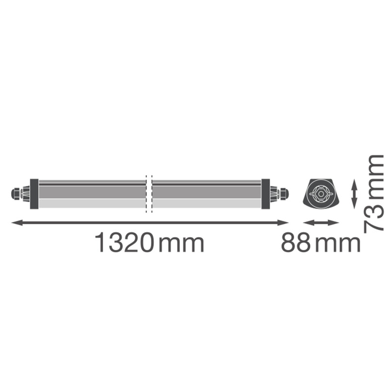 ledvance Kapslad industriarmatur dp flex 1200 34w 830 dali ip66