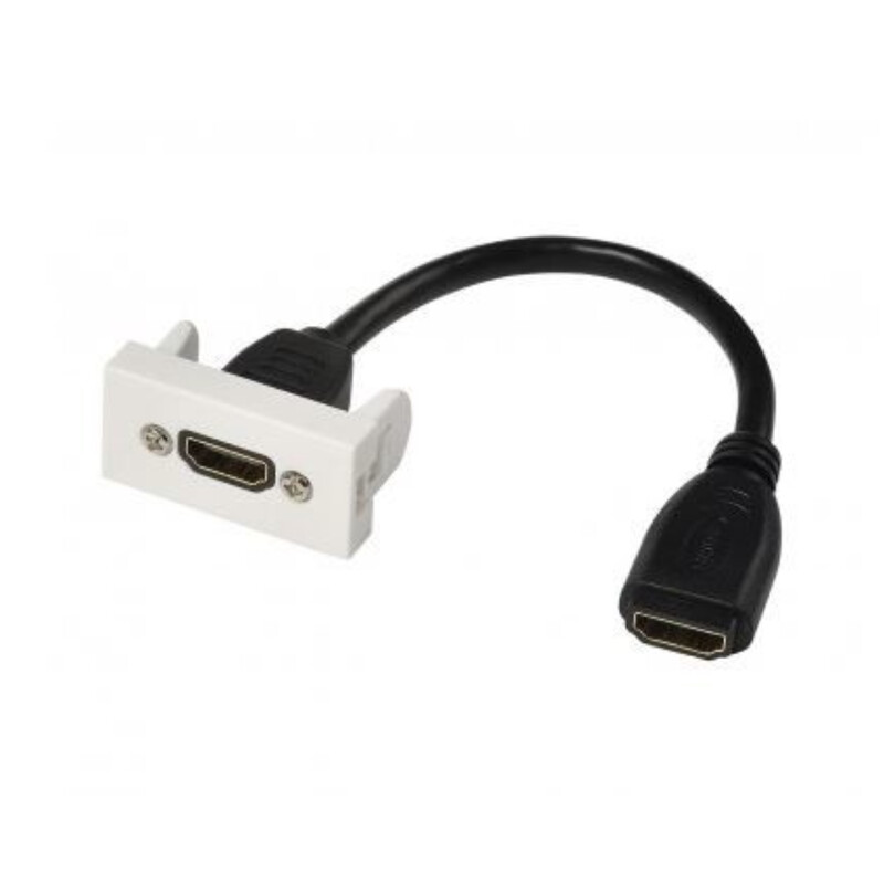 AV-UTTAG 1 X HDMI 45X22,5MM, CABLE 10CM