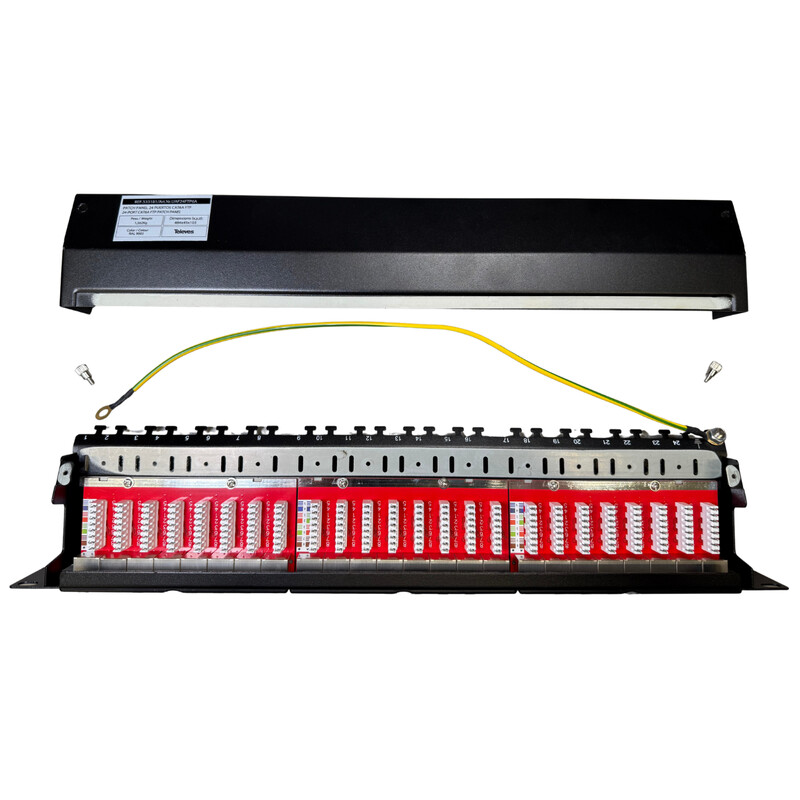 televes Panel koppar 19in 1ru w/ 24 rj45f cat6a ftp