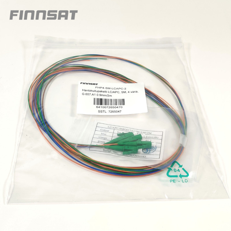 finnsat Pig tail (fibre) lc/apc sm 4 color, g.657.a1 2m