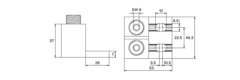 ouneva Universal connector ot ot 2xal/cu 25-150mm 2xm8