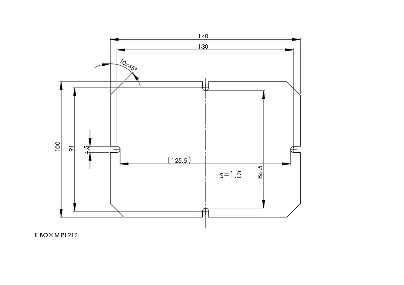 fibox Asennuslevy tempo fibox mp 1912 140x100mm