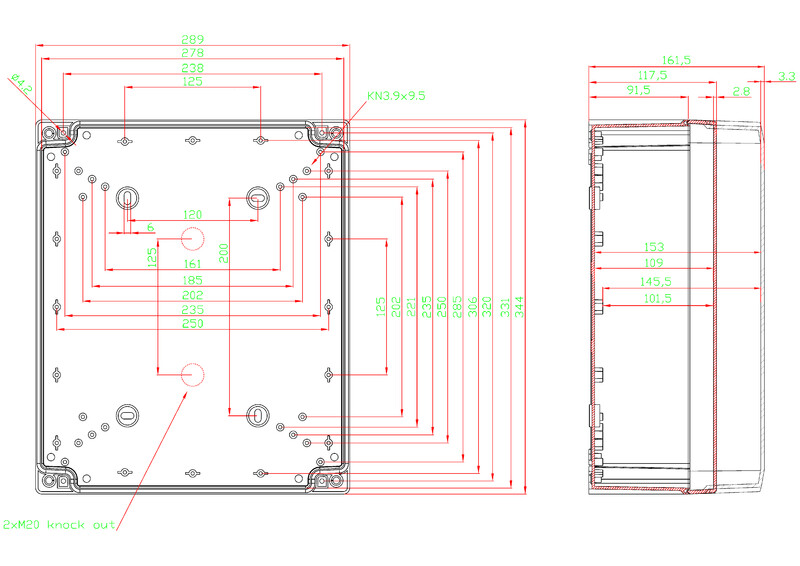 fibox Asennuskotelo pc tempo tpc 342912 344x289x117mm