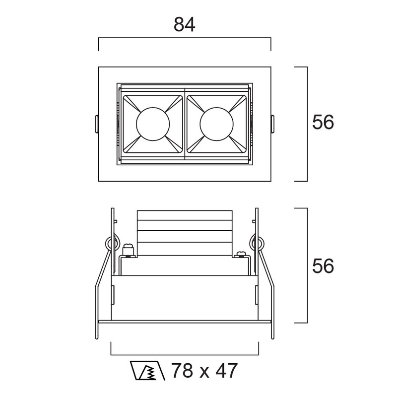 concord Downlight domino 2x 6w/940 370lm 55d dali