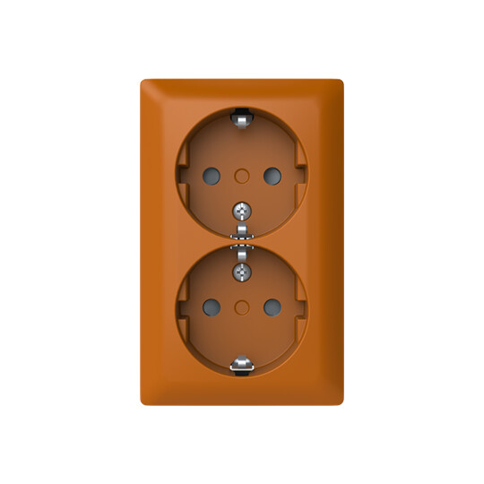 abb Socket outlet saga schuko, 2-g, ip21 orange