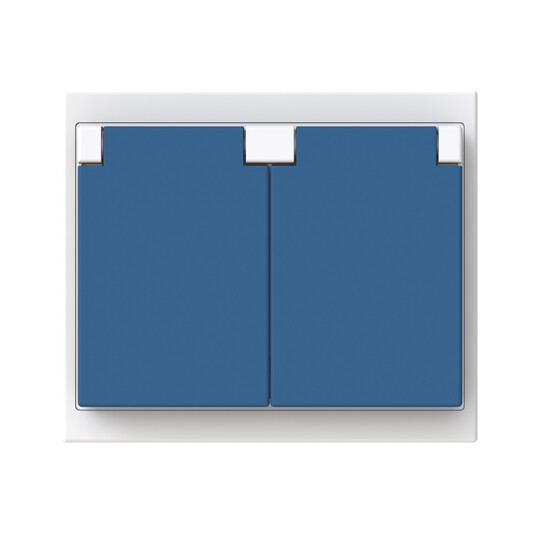 SOCKET OUTLET IMPRESSIVO SCHUKO 2-G 16A IP44 1X BLUE