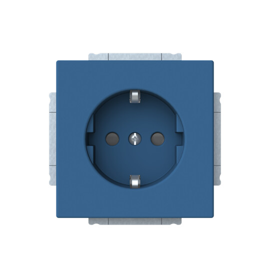 SOCKET-OUTLET IMPRESSIVO SCHUKO 1-G, IP21, BLUE