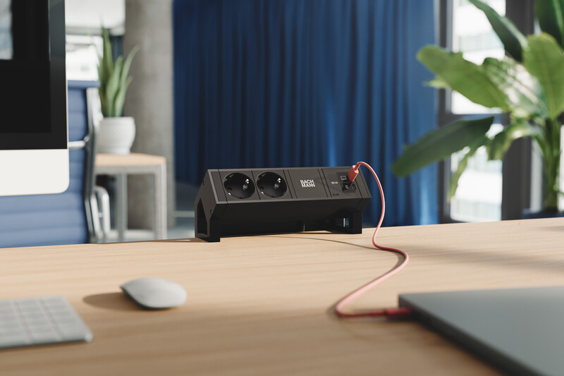 bachmann Socket-outlet panel desk2 2 x s-o usb c/c 65w black