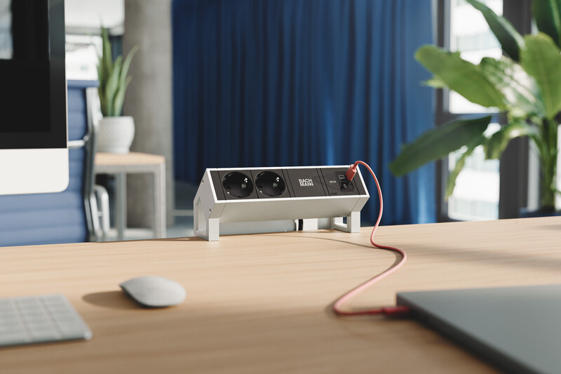 bachmann Socket-outlet panel desk2 2 x s-o usb c/c 65w grey