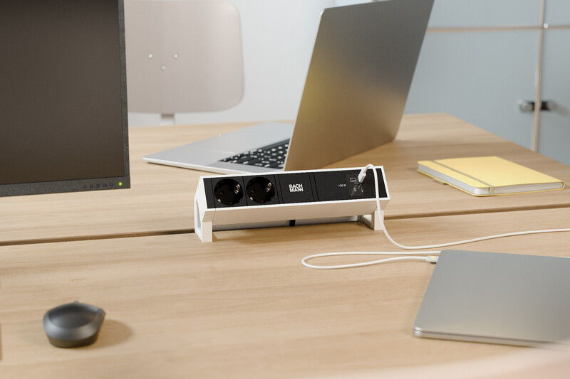 bachmann Socket-outlet panel desk2 2 x s-o usb c/c 100w white