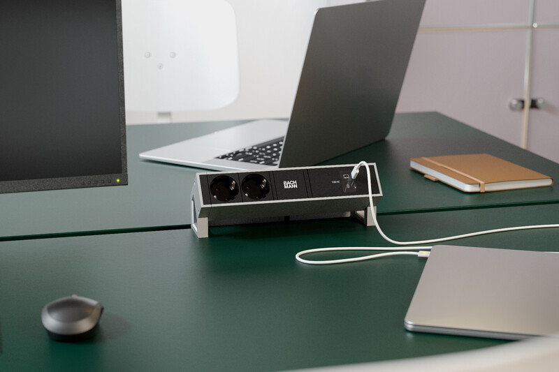 bachmann Socket-outlet panel desk2 2 x s-o usb c/c 100w grey