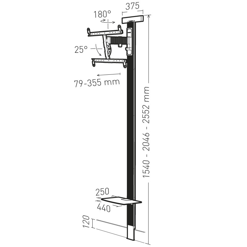 erard Wall bracket exostandpro all-in-one 40-85in