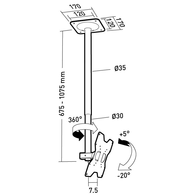 erard Av-apparat ceiling mount 19-43in