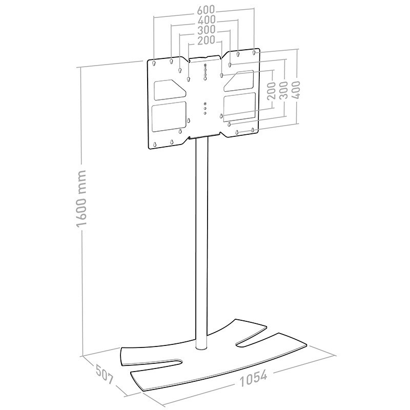erard Vägg stativ stand 40-85in h1600mm black