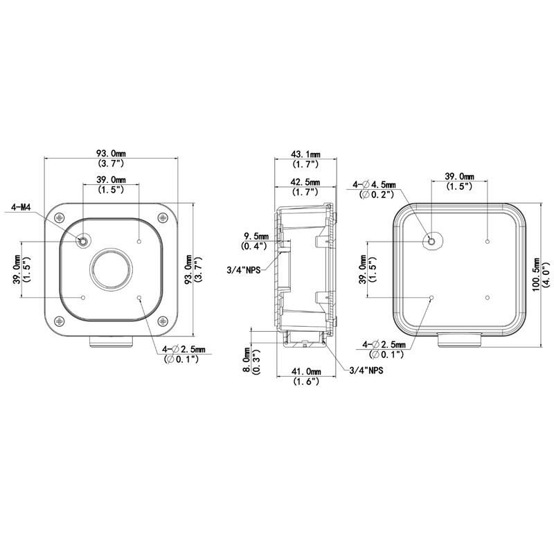 unv Kameratillbehör junction box bullet ipc21xx