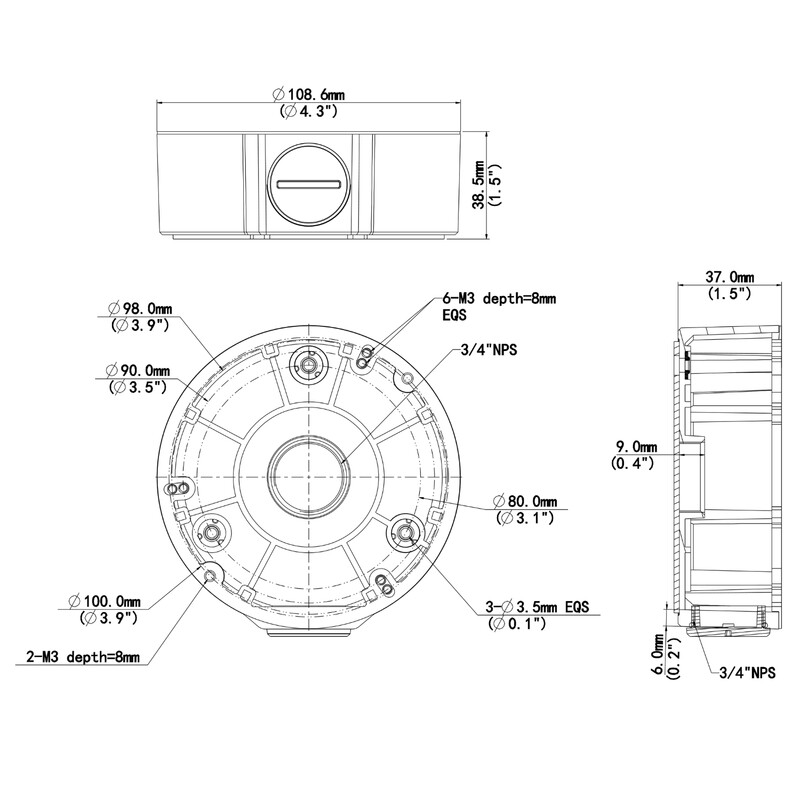 unv Kameratillbehör junction box dome ipc32x/31x