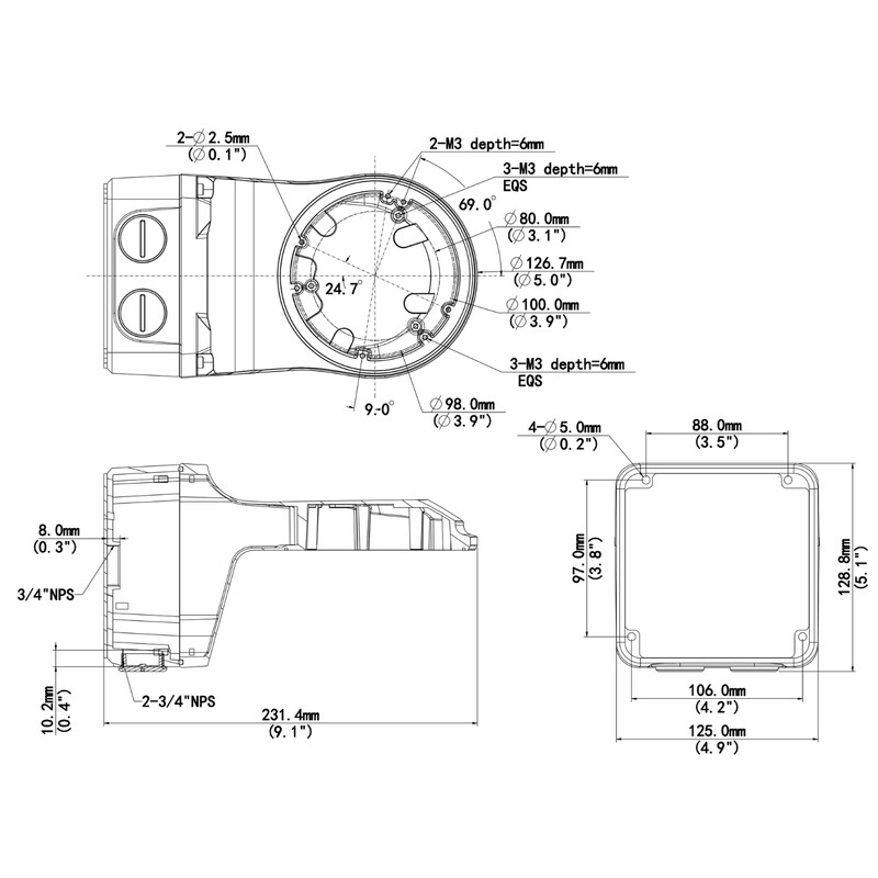 unv Kameratillbehör wallmount dome ipc36xx