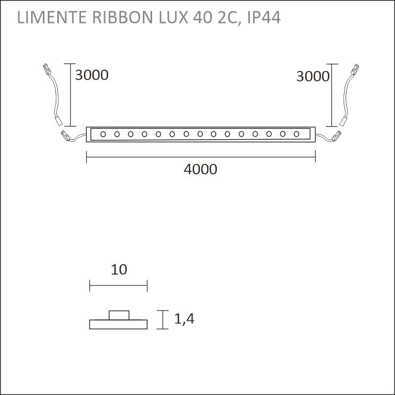 limente Led strip ribbon 40 lux 2c 3000/4000k