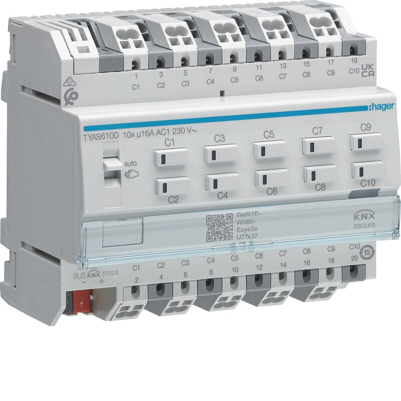hager Belysningsaktor knx ets tyas610d 10x16a rlcv sec. din