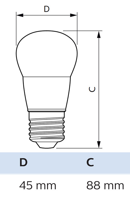 philips Pienkupulamppu corepro e27 p45 827 250lm 25w=2.8w fr